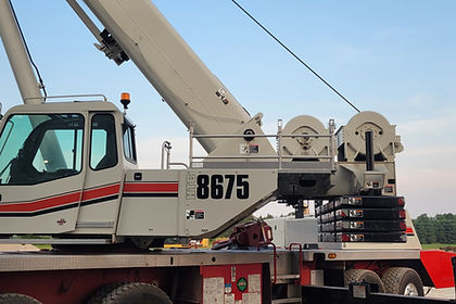 South Central Industrial boom crane truck on site